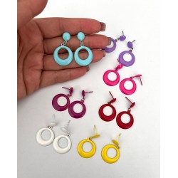 PENDIENTES ARITOS COLOR