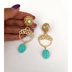 PENDIENTES PEPITA VERD AGUA