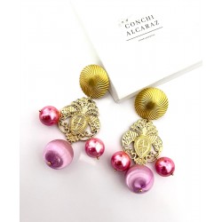 PENDIENTES ABBY MALVA Y ROSA