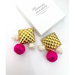 PENDIENTES ELEA FUCSIA...