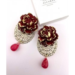 PENDIENTES BERGAMO BURDEOS