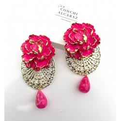 PENDIENTES BERGAMO FUCSIA