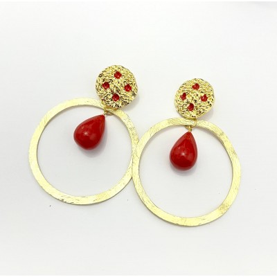 PENDIENTES LAVEZI ROJO