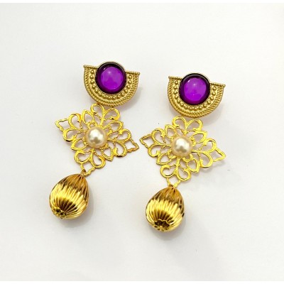 PENDIENTES TIRELI MORADO