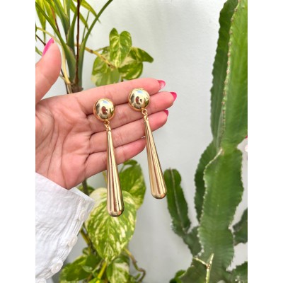 PENDIENTES LAGRIMA BOTON MAXI