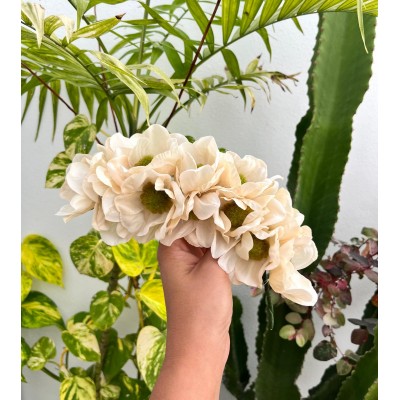TIARA DE AMAPOLAS BEIGE