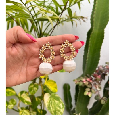 PENDIENTES NONA BEIGE