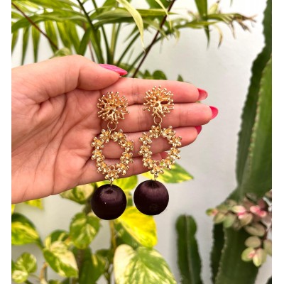PENDIENTES MOLINO MARRON...