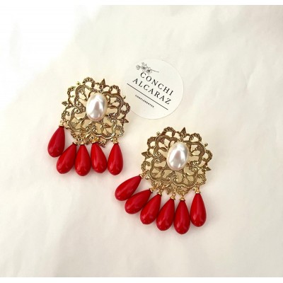 PENDIENTES SALAZAR ROJO