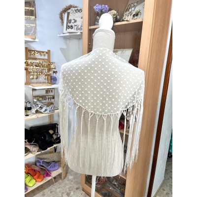 MANTONCILLO PLUMETI NIÑA BEIGE