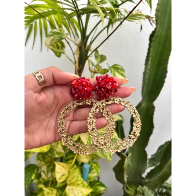 PENDIENTES LUVAR ROJO
