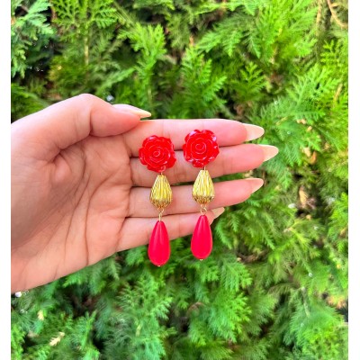 PENDIENTES MINA ROJO