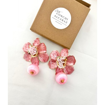 PENDIENTES MANILA ROSA