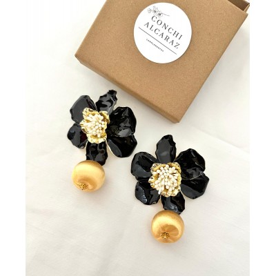 PENDIENTES MANILA NEGRO