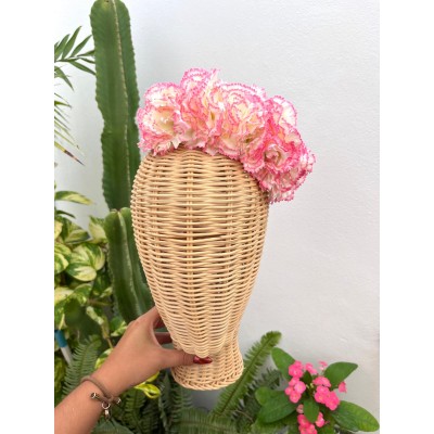 CORONA CLAVEL PUNTILLA ROSA
