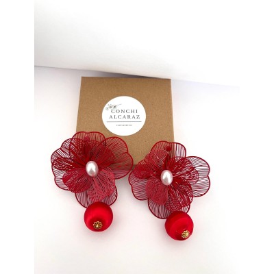 PENDIENTES HONOLULU ROJO