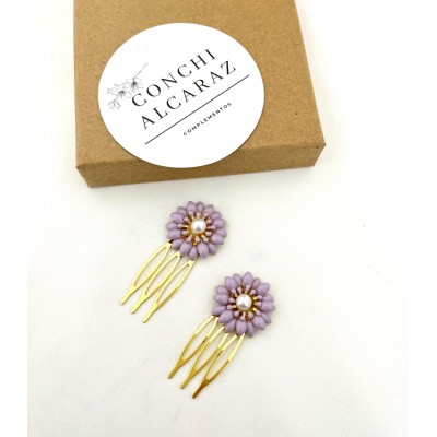 PEINA FLORILLA MALVA