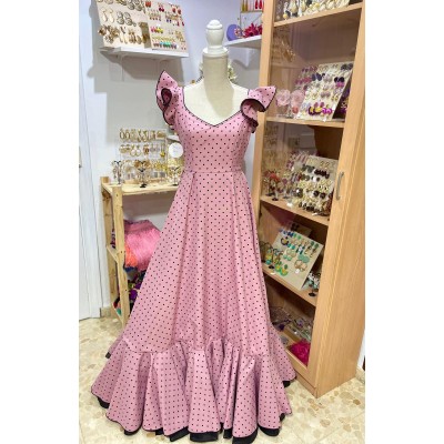 BATA MARIBEL ROSA LUNAR NEGRO