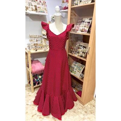 BATA MARIBEL ROJO LUNAR BLANCO