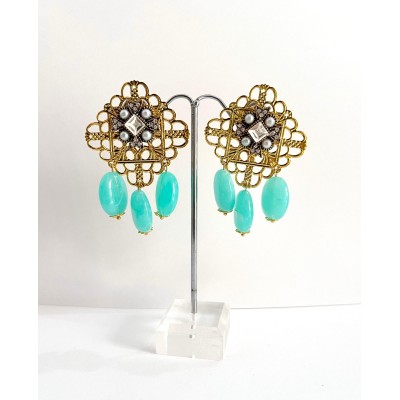 PENDIENTES AYA VERDE AGUA