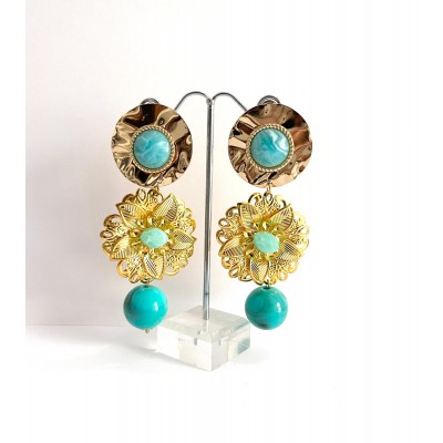 PENDIENTES CAOS VERDE AGUA