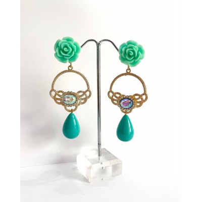 PENDIENTES FURIA VERDE AGUA