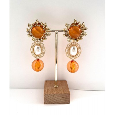 PENDIENTES CHISPA NARANJA