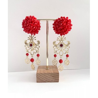 PENDIENTES TENTACION ROJO