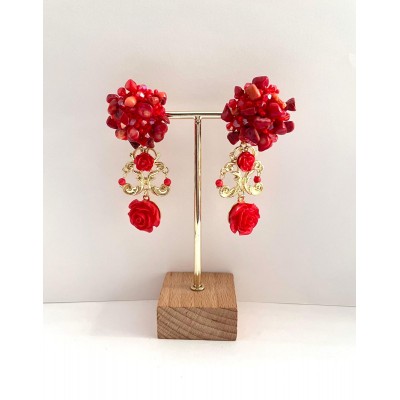 PENDIENTES VOLCAN ROJO CORAL