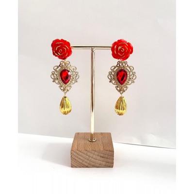 PENDIENTES VELIA ROJO