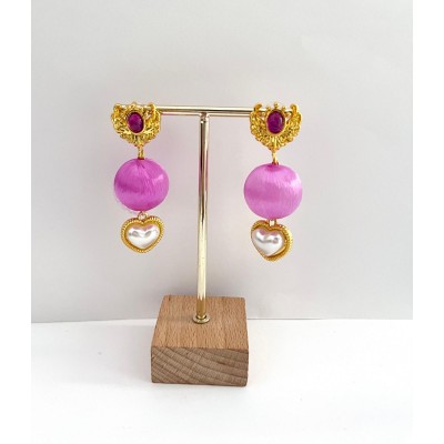 PENDIENTES GRANA MALVA