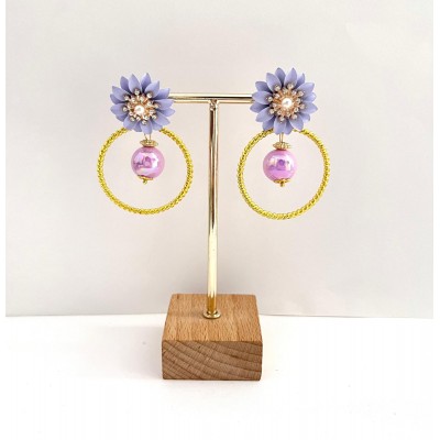 PENDIENTES LATIDO MALVA