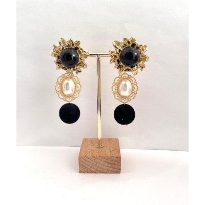 PENDIENTES CHISPA NEGRO