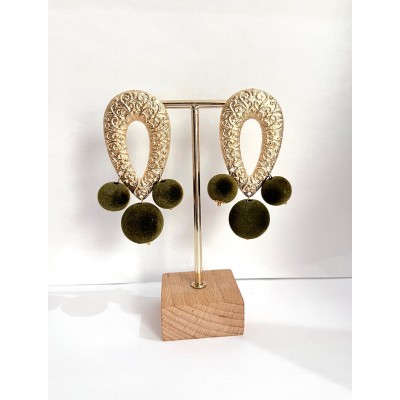 PENDIENTES BURANO VERDE CAQUI