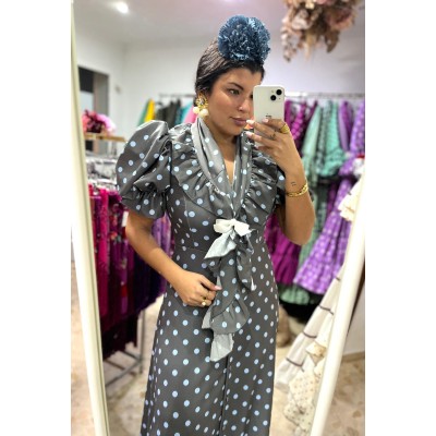 BATA RAFAELA GRIS Y CELESTE