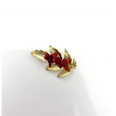 BROCHE HOJA PIEDRA
