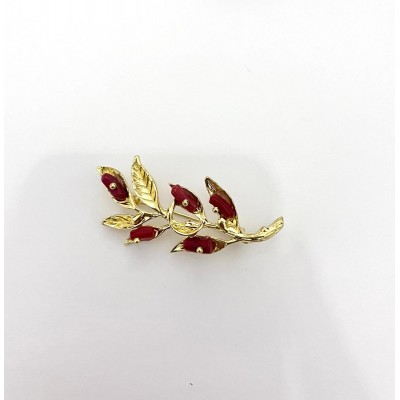 BROCHE HOJA EMPEDRADA