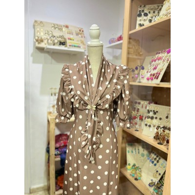 CONJUNTO DE BATA RANCHITO CAFE