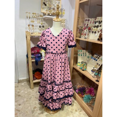 BATA QUEJIO NIÑA ROSA LUNAR...