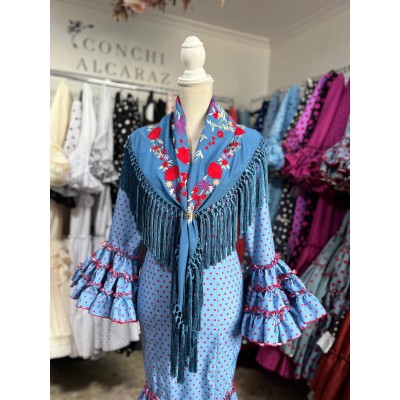 TRAJE CANASTERO CELESTE...