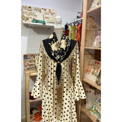 BATA MARIA CREMA LUNAR NEGRO