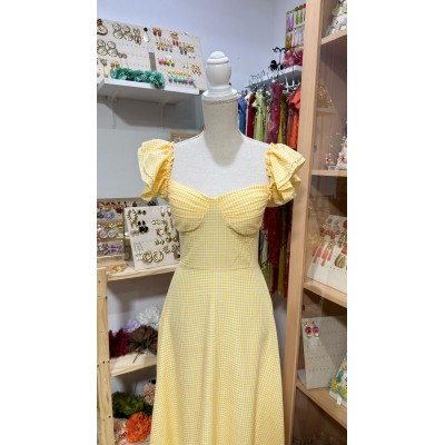 BATA DE CASCO VICHY AMARILLA