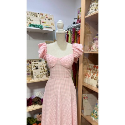 BATA DE CASCO VICHY ROSA