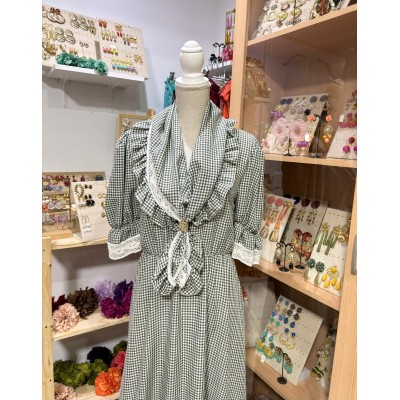 CONJUNTO BATA VICHY VERDE...