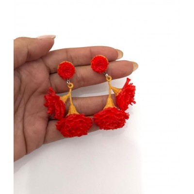 PEDIENTES CLAVELITOS ROJO