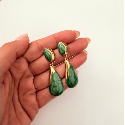PENDIENTES GLORIA VERDE CAQUI