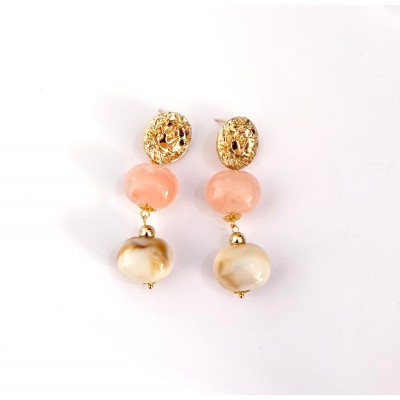 PENDIENTES NOVA ROSA Y BEIGE