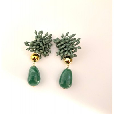PENDIENTES BOB VERDE EMPOLVADO