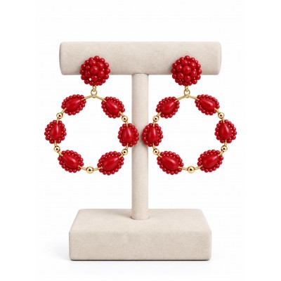 PENDIENTES CANDELA ROJO