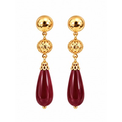 PENDIENTES DUENDE BURDEOS